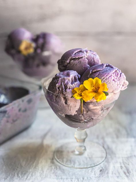 No churn ube ice cream | Halicopter Away Ube Aesthetic, Ube Ice Cream, Purple Yam, Birthday Collage, Ice Cream Recipe, Creamy Desserts, Baking Tins, Heavy Whipping Cream, Ice Cream Recipes