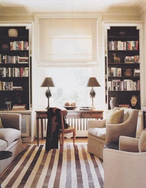 Green Street: Long & Narrow Living Room Long Narrow Living Room, Narrow Living Room, Lounge Design, Home Libraries, Plywood Furniture, Style At Home, Formal Living Rooms, Home Library, Formal Living