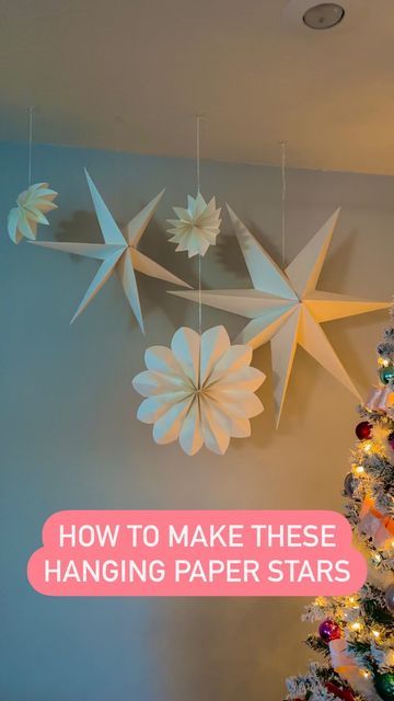 Holiday Inspo, Snow Flakes Diy, Christmas Inspo, Home Styling, Paper Snowflakes, Instagram Diy, Paper Stars, Diy Hanging, Big Star