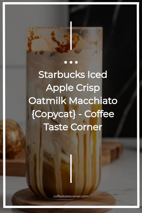 Recreate Starbucks’ Iced Apple Crisp Oatmilk Macchiato at home with this easy recipe! Perfectly layered with apple-spiced syrup, creamy oat milk, and a shot of espresso, this cozy fall drink is both vegan-friendly and budget-friendly. Iced Apple Crisp Macchiato, Apple Crisp Oatmilk Macchiato, Apple Crisp Macchiato, Creamy Oat Milk, Cozy Fall Drinks, Drizzle Recipe, Apple Brown Sugar, Macchiato Recipe, Recipe For Fall