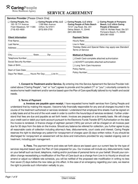 Home Care Service Agreement Template Employment Form, Service Agreement, Home Care Agency, Home Health Aide, Contract Law, Rights And Responsibilities, Medication Management, Health Care Services, Home Health Care