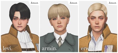 Armin And Erwin, Sims 4 Men Clothing, Cc Patreon, Sims 4 Anime, Men Hair, Sims 4 Cas, Ts4 Cc, The Sims4, Sims Mods