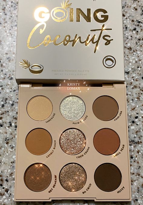 Going Coconuts Colourpop, Colorpop Eyeshadow Pallets, Good Eyeshadow Palettes, Eyeshadow Palette Aesthetic, Make Up Pallets, Brown Eyeshadow Palette, Eye Shadow Pallet, Colourpop Palette, Colourpop Eyeshadow Palette