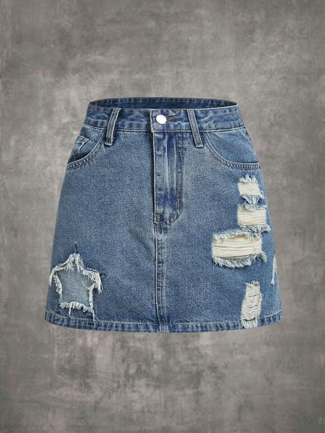 Ripped Denim Skirt, Female Harry Potter, Ripped Denim Skirts, Denim Skirts, Grunge Punk, Ripped Denim, Women Clothing, Denim Skirt, Harry Potter