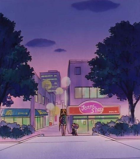 Sailor Moon Background, Anime City, Sailor Moon Aesthetic, Sailor Moon Wallpaper, Mahō Shōjo, Old Anime, City Wallpaper, 90s Anime, Purple Aesthetic