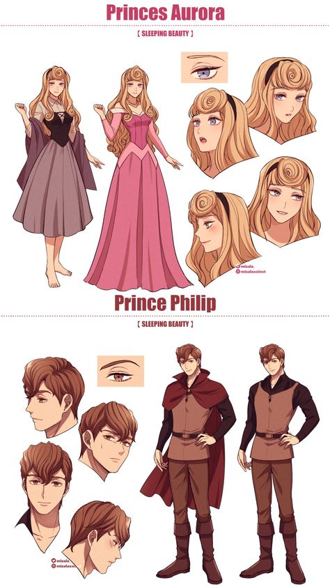 Aurora X Phillip, Princess Aurora Fanart, Sleeping Beauty Fanart, Disney Princess Fanart, Aurora Fanart, Disney Anime Style, Disney Princess Anime, Princesas Disney Anime, Disney Au