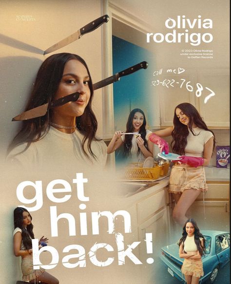 Olivia Rodrigo Get Him Back, Olivia + Core + Aesthetic, Postcard Art, Mexican Girl, Getting Him Back, Bedroom Posters, New Poster, Freelance Graphic Design, Room Posters