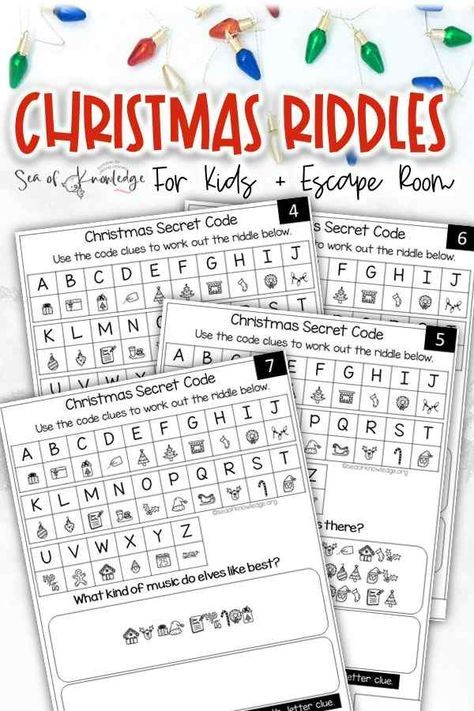 Christmas Escape Room For Kids Free, Nativity Escape Room Free, Christmas Logic Puzzles, Christmas Quiz For Kids, Christmas Escape Room For Kids, Christmas Riddles For Kids, Activity Bins, Christmas Activities For School, Christmas Escape Room