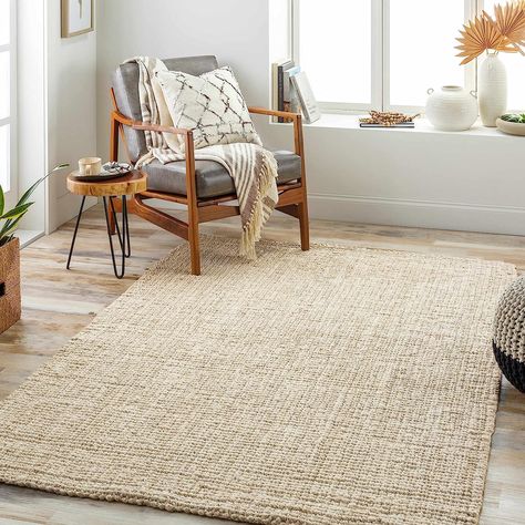 Hauteloom Ambel Bleached Jute Rug - Natural Fiber Sisal Area Rug - Natural Farmhouse Look Carpet - Rattan Wicker Look Carpet - Cream, Beige - 4' x 6' Rug Layering, Natural Fiber Area Rug, Becki Owens, Farmhouse Area Rugs, Braided Jute Rug, Nate Berkus, Bedroom Area Rug, Jute Area Rugs, Cream Area Rug