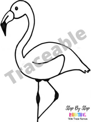 Printable Flamingo Template, Flamingo Canvas Painting Easy, Flamingo Painted Rocks Ideas, Flamingo Painting Ideas, How To Paint A Flamingo, Flamingo Drawing Simple, Flamingo Template, Flamingo Acrylic Painting, Flamingo Photos