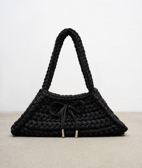 Bag TRIANGLE Color: black Price: 8000₽ Triangle Bag, Crochet Bags, Crochet Bag, Hand Made, Instagram Profile, Crochet, On Instagram, Black, Instagram