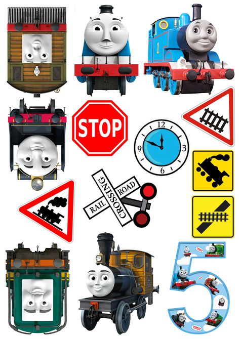 Thomas And Friends Cake Topper Printable, Thomas And Friends Cake, Drink Topper, Thomas Birthday, Friends Cake, Birthday Cake Topper Printable, Thomas And Friends, 5th Birthday, Cupcake Toppers