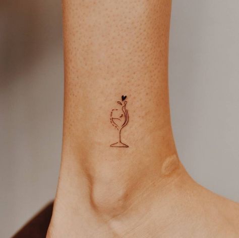 Tiny Champagne Glass Tattoo, Wine Glass Tattoo, Books Tattoo, Wine Tattoo, Beer Tattoos, Airplane Tattoo, Red Heart Tattoos, Matching Friend Tattoos, Small Matching Tattoos