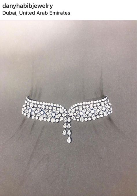 Choker Necklace Designs Diamond, Bridal Diamond Necklace, Neck Pieces Jewelry, Designers Jewelry Collection, Choker Necklace Designs, Diamond Jewelry Set, Diamond Pendants Designs, Choker Designs, Art Jewelry Design