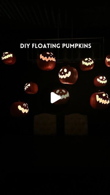 Kristin Miller | Creator | Dallas, TX on Instagram: "DIY floating pumpkins🕯️🎃Comment “magic” to get supplies sent directly to your DMs! I am transforming my dining room into a spooky space & the first step are creating these floating pumpkins like in harry potter! Follow along for the full dining room reveal🖤Save & share with a harrypotter-loving friend! IB @mrsmckennabarry  • WHAT YOU NEED * craft pumpkins (make sure they are hallow inside!) * led puck lights * fishing wire * clear command hooks * carving knife * Flower nail • DIRECTIONS 1. draw faces on your pumpkins with a pen. Carve them using a carving knife. 2. Place a led puck light in each pumpkin. Make sure you get a set that is connected to a remote! My favorites are in my Amazon strefront. 3. Poke a hole through the pumpkin s Floating Pumpkins Harry Potter, Floating Pumpkins, October Daily, Craft Pumpkins, Led Puck Lights, Fake Pumpkins, Holiday Decor Halloween, Draw Faces, Plastic Pumpkins