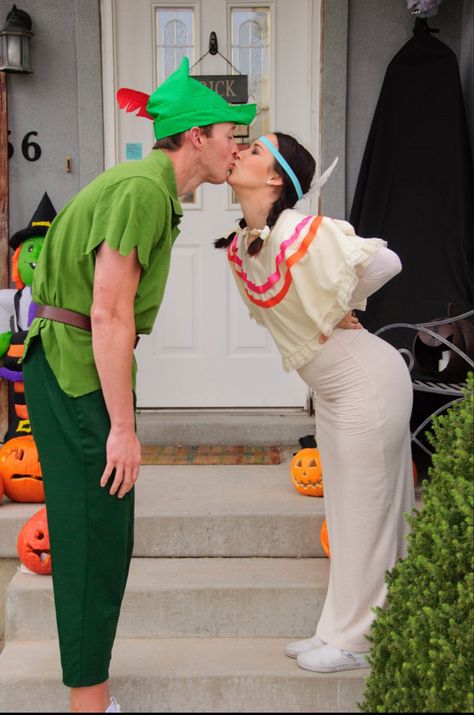 Tiger Lily Peter Pan Costume, Tiger Lily Costume Diy, Tiger Lily Costume, Tiger Lily Peter Pan, Lily Costume, Best Couple Costumes, Couple Socks, Peter Pan Costume, Funny Couple Costumes