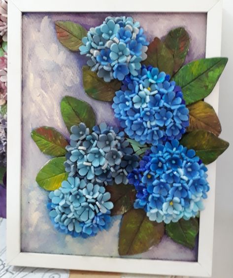 Hydrangea Mosaic, Ocean Mosaic, Mosaic Garden Art, Mosaic Art Projects, Clay Wall Art, Glass Art Projects, Cemetery Flowers, Mosaic Flowers, Mosaic Artwork