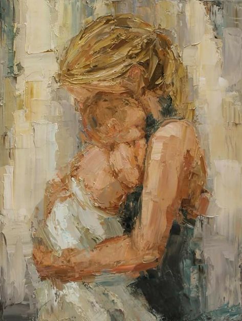 Mother And Baby Paintings, Kathryn Morris, Mother And Child Painting, Mother Painting, Canvas For Beginners, Mother Art, Baby Painting, Acrylic Painting For Beginners, Children's Art