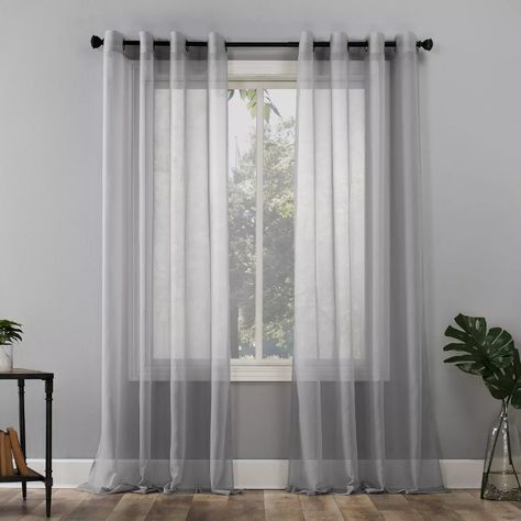 Emily Sheer Voile Grommet Top Curtain Panel - No. 918 : Target Patio Curtains, Voile Curtains, Sheer Curtain Panels, Grey Panels, Sheer Drapes, Colorful Curtains, Sheer Curtain, Grommet Curtains, Panel Bed