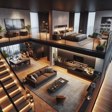 Loft Homes, Loft House Design, Cozy Mood, Loft Apartments, Loft Interior Design, Aesthetic Architecture, Tiny House Loft, House Design Pictures, Loft Interiors