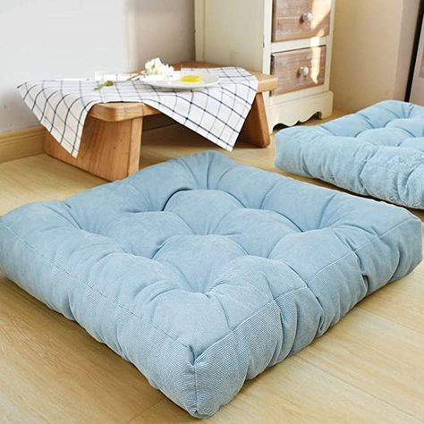 Amazon.com: HIGOGOGO Thicken Tufted Cushion, Solid Square Seat Cushion Corduroy Chair Pad Pillow Seat Soft Tatami Floor Cushion for Yoga Meditation Living Room Balcony Office Outdoor, Turquoise, 22x22 Inch: Home & Kitchen Yoga Living Room, Dog Mattress, Stylish Dog Beds, Mattress Dog Bed, Square Floor Pillows, Large Floor Pillows, Large Floor Cushions, Tufted Seat Cushion, Plush Mattress