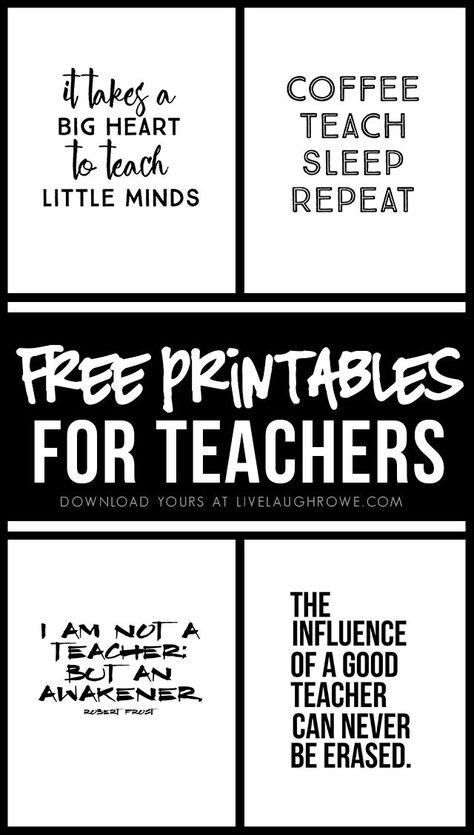 Free Printables for Teachers | Teacher Gifts | Live Laugh Rowe | Bloglovin’ Teacher Appreciation Quotes Printables, Teachers Lounge Makeover, Free Teacher Printables, Teacher Morale, Teacher Appreciation Quotes, Teachers Lounge, Teacher Signs, Appreciation Quotes, Free Teacher