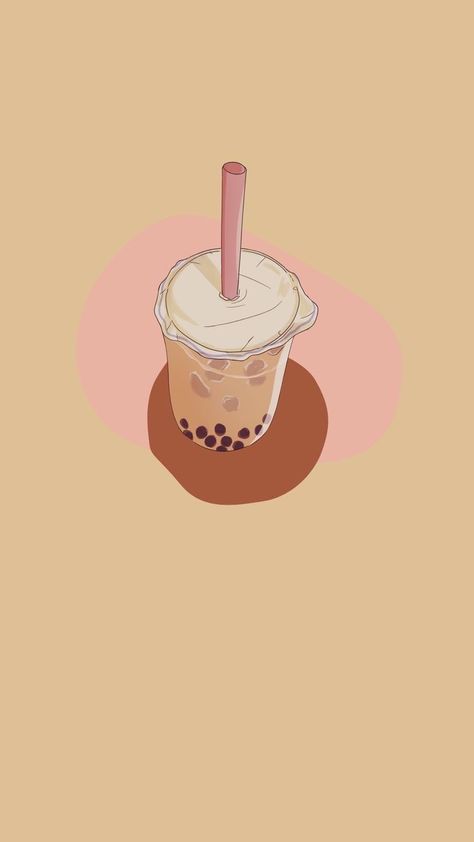 Milktea Wallpaper Pastel, Milktea Aesthetic Wallpaper, Aesthetic Boba Wallpaper, Milktea Aesthetic Background, Boba Wallpapers Aesthetic, Kawaii Boba Wallpaper, Boba Tea Aesthetic Wallpaper, Boba Tea Wallpaper, 3d Wallpaper Ideas