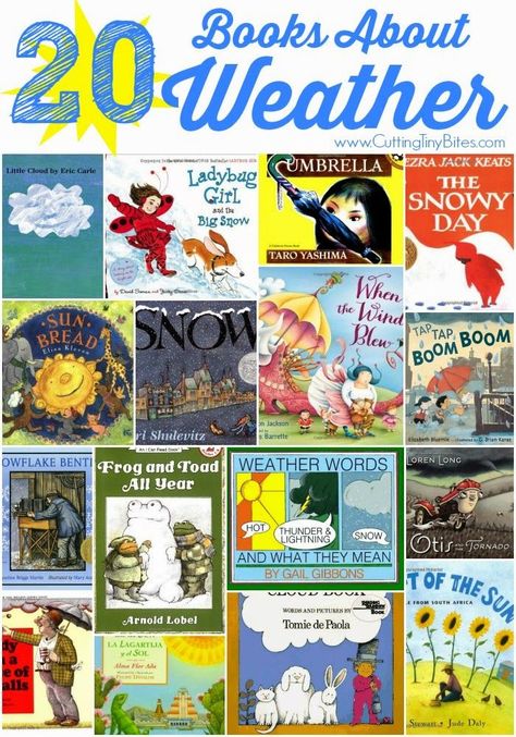 Books for children about the weather - sun, rain, storms, wind, and snow!  Recommendations for all ages, and brief reviews of each. Weather Unit Study, Weather For Kids, Weather Activities For Kids, Teaching Weather, Weather Books, Preschool Weather, Winter Science, Weather Theme, Weather Unit