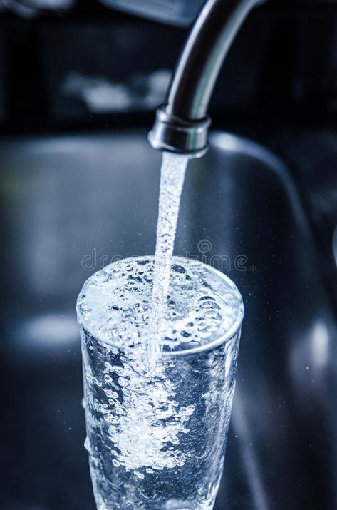 Safe Drinking Water, About Water, In Kitchen, Blue Background, Drinking Water, Tap, Water, Glass