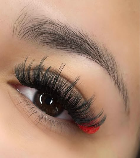 Color Eyelash Extensions, Eyelash Extensions, Lashes, Red, Color