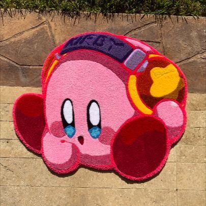 3.5x2.11 ft. Kirby rug made with 100% Acrylic yarn.
Check me out on Instagram @laresrugs Kirby With Headphones, Chest Piece Tattoos, Anime Decor, Cute Room Decor, Rug Art, Support Handmade, Hand Tufted Rugs, Tufted Rug, Kirby