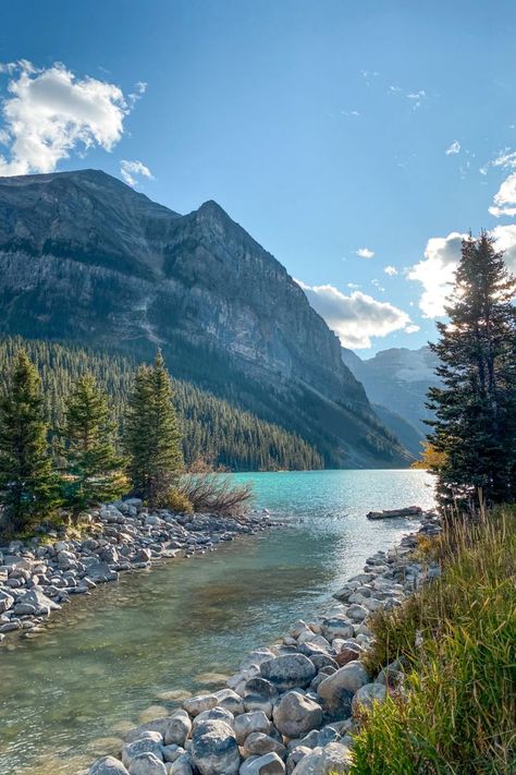 Lake Louise, Alberta, Canada Canada Beautiful Places Nature, Canada Aesthetic Calgary, Canada Alberta Calgary, Canmore Alberta Aesthetic, Canada Summer Travel, Canada Trip Aesthetic, Canada Nature Aesthetic, Beautiful Countries To Travel, Calgary Canada Aesthetic