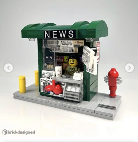 Lego City Moc Ideas, Lego Bank Ideas, Lego Moc Buildings, Lego City Moc, Lego Mini Builds, Lego Street, Easy Lego Creations, Lego City Ideas, Lego Village