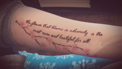 The Flower That Blooms In Adversity Tattoo, Adversity Tattoo, Disney Tattoos Quotes, Mulan Disney, Disney Tattoos, Disney Quotes, Mulan, Tattoo Quotes, Tattoo Ideas