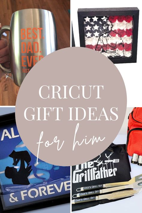 Gift Ideas for Him with a Cricut Personalized Cricut Gifts For Men, Unusual Cricut Ideas, Sublimation Gifts For Men, Cricut Projects For Boyfriend, Cricut Anniversary Gifts For Him, Cricut Projects For Men, Mens Gifts Diy, Cricut Gifts For Men, Craft Gifts For Men