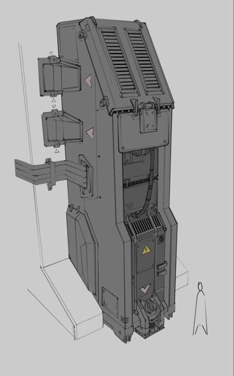 Sci Fi Laser, Wall Concept, Scifi Building, Scifi Environment, Sci Fi Building, Space Junk, Sci Fi Architecture, Sci Fi Props, Spaceship Interior