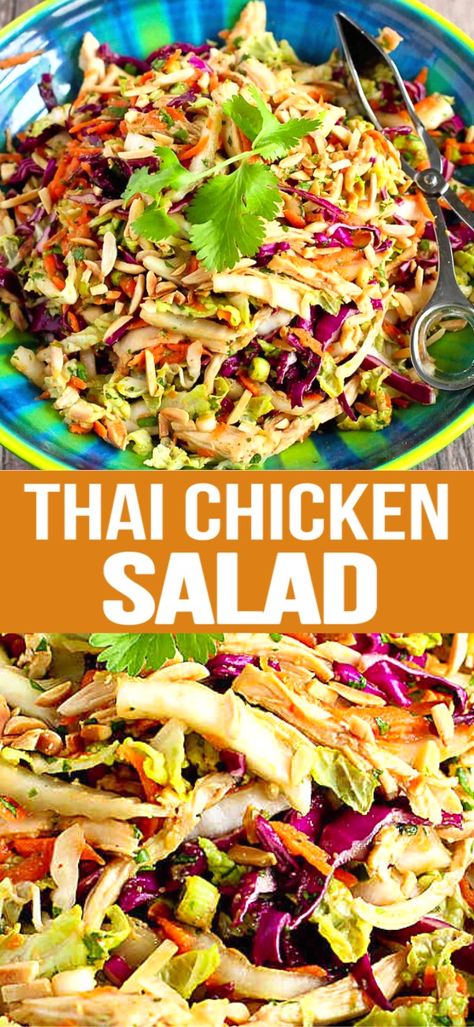 This Thai Chicken Salad recipe is always the star of the show whenever it’s served at our table. This easy, healthy salad come together in 15 to 20 minutes. 236 calories and 4 Weight Watchers SP | With Peanut Dressing | Chopped | Healthy | Dressing | Lunch | Dinner | Recipes #thaichickensalad #chickensalads #saladswithchicken #dinnersalads #weightwatchers #smartpoints Thai Chicken Salad, Salad Salad, Peanut Dressing, Chicken Salad Recipe, Salad Recipes For Dinner, Thai Chicken, Healthy Salad, Chicken Salad Recipes, Dinner Salads