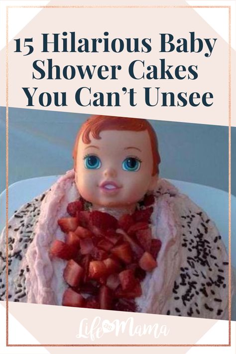 Oh the horror--and the LOLs! #LifeAsMama #funnybabyshowercakes #babyshower #cakefails Cake For 60 People, Baby Shower Cake Ideas Unique, Labor Cake, Funny Baby Shower Cakes, Pregnancy Cake, Birth Cake, Unique Baby Shower Cakes, Baby Shower Cake Ideas, Birth Cakes