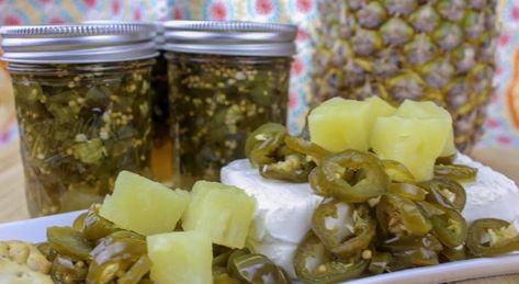 Pineapple and Jalapeno's - Hawaiian Cowboy Delight! - SBCanning.com - homemade canning recipes Tropical Cowboy, Cowgirl Candy, Cowboy Candy Recipe, Hawaiian Cowboy, Low Boil, Canned Jalapenos, Cowboy Candy, Pickled Jalapenos, Candied Jalapenos