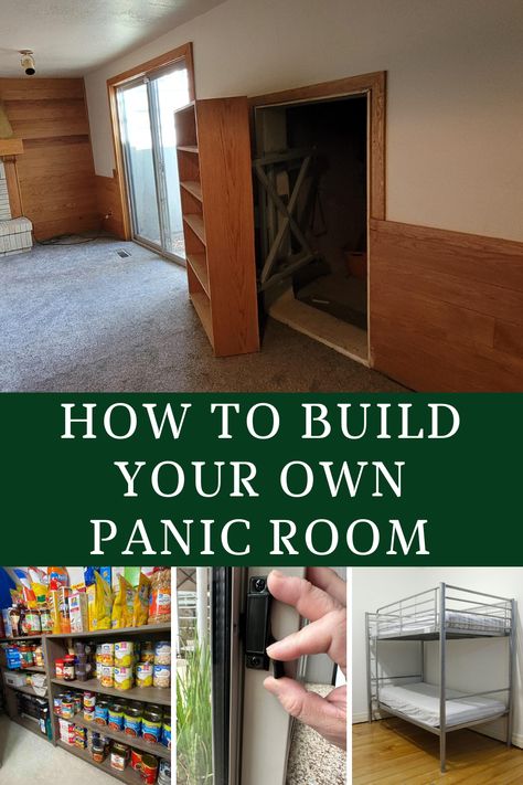 Secret Safe Room, Home Safe Room, Basement Safe Room Ideas, Basement Bunker Safe Room, Diy Panic Room, House Plans With Safe Room Secret Doors, How To Fortify Your Home, How To Build A Safe Room In Your House, Safe Room In Basement