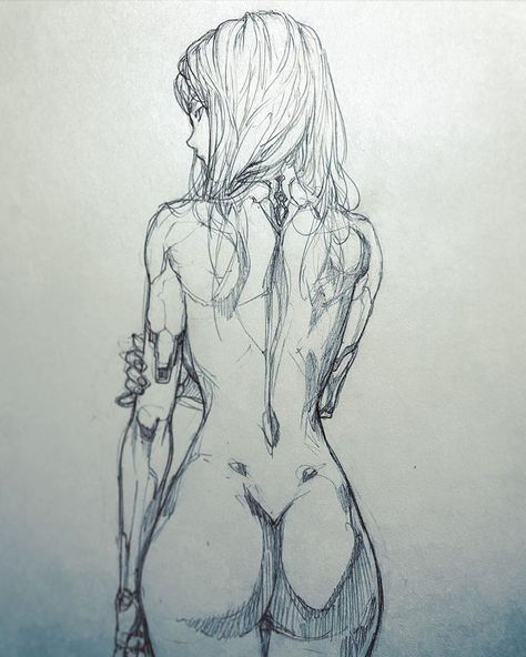 Nod Art, Women Figure Sketch, Woman Anatomy Drawing, Women Drawing Body Sketches, Woman Back Drawing, Body Sketches Female, Female Body Drawing, Female Drawings, Woman Draw