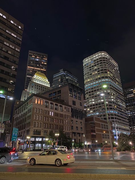 #boston #city #nightlife #skyscraper #aesthetic #nightout Skyscraper Aesthetic, Boston At Night, City Nightlife, City Pics, Boston City, Boston Massachusetts, Summer 2024, Massachusetts, At Night