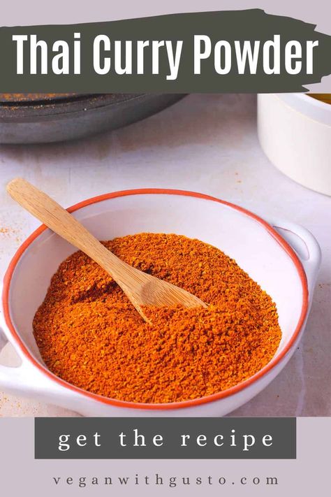 Bold and aromatic homemade Thai curry powder rivals the flavor of curry paste in a convenient and inexpensive dry spice blend that lasts for years. 7 ingredients and easy to make, this curry spice blend will make curry, sauces, and even marinades a breeze. Click the recipe for pro tips and more. Curry Powder Recipes, Easy Thai Curry, Curry Spice Blend, Curry Spice Mix, Homemade Curry Powder, Condiments Recipes, Curry Spice, Curry Seasoning, Spice Rubs