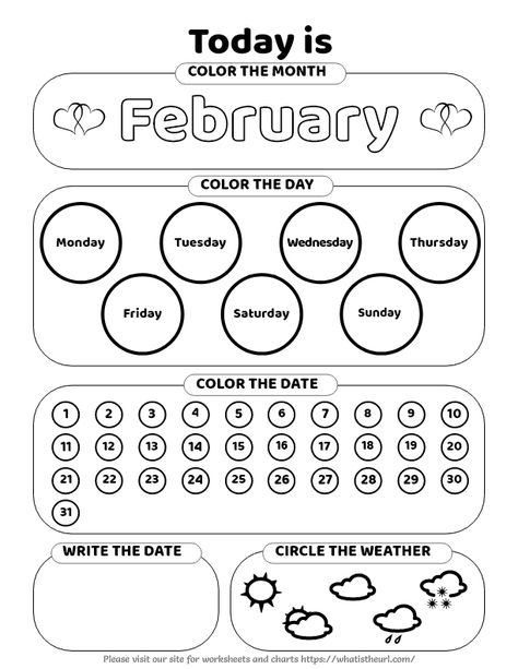 Preschool Calendar Worksheets with 12 Pages of Activity - Your Home Teacher Preschool Calendar Time, Morning Calendar, Kindergarten Calendar, Preschool Calendar, Calendar Worksheets, Calendar Activities, Calendar Math, Homeschool Preschool Activities, English Teaching Resources