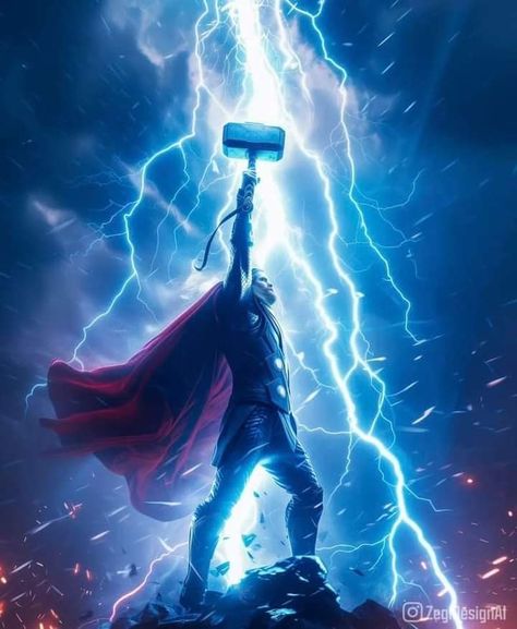 Thor Thunder, Thor God Of Thunder, Iron Man Fan Art, Hulk Artwork, Thor Superhero, Thor Wallpaper, Thor Art, Female Thor, Captain Marvel Shazam