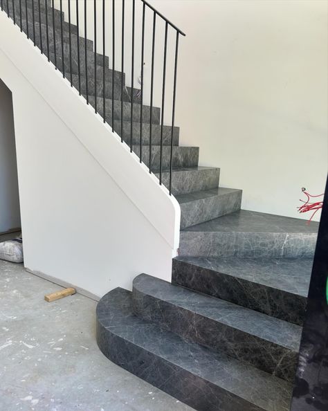 Breathtaking Emperador Grey staircase. Its stunning blend of warm browns and cool greys creates an irresistible visual appeal, adding a touch of luxe and elegance to this home. Crafted by #UniqStone Stone | @signorinotilegallery #marbledesign #marblestaircase #naturalstone #marble #stonebenchtops #benchtopsadelaide #interiordesign #adelaide Row House Design, Marble Staircase, Marble Stairs, Stone Bench, Row House, Warm Brown, Marble Design, Natural Stones, Marble