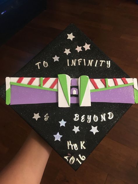 Prek graduation cap decoration, buzz light year Preschool Graduation Cap Decoration, Prek Cap Decoration, Preschool Cap Decoration, Graduation Cap Images, Future Teacher Gifts, Kindergarten Graduation Gift, Teacher Graduation Cap, Creative Graduation Caps, Students Christmas