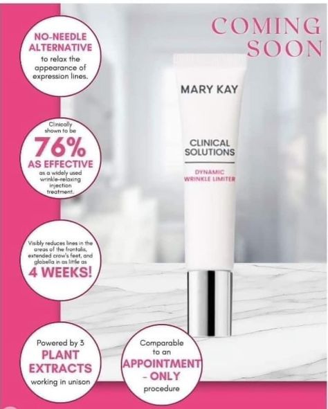 Ladies!!! To my customers, family, and any friends that need a MK Gal! ‼️This is BRAND NEW‼️ Who has had Botox or wanted it??? You don’t have to go under the needle! Introducing the Dynamic Wrinkle Limiter, your no-needle alternative to professional injectables aka BOTOX!! This targeting cream is 7️⃣6️⃣% as effective as Botox?! WHAT???!!! Did I tell you that Mary Kay has a 100% 𝙨𝙖𝙩𝙞𝙨𝙛𝙖𝙘𝙩𝙞𝙤𝙣 𝙜𝙪𝙖𝙧𝙖𝙣𝙩𝙚𝙚???? 😱😳 ⬇️⬇️⬇️ Make sure you’re on my PREORDER LIST! Comment “ME” if you want a FREE S... Mary Kay Dynamic Wrinkle Limiter, Mary Kay Clinical Solutions, Botox In A Bottle, Timewise Miracle Set, Frozen Face, Selling Mary Kay, Advanced Skin Care, Mary Kay Cosmetics, Mary Kay Business