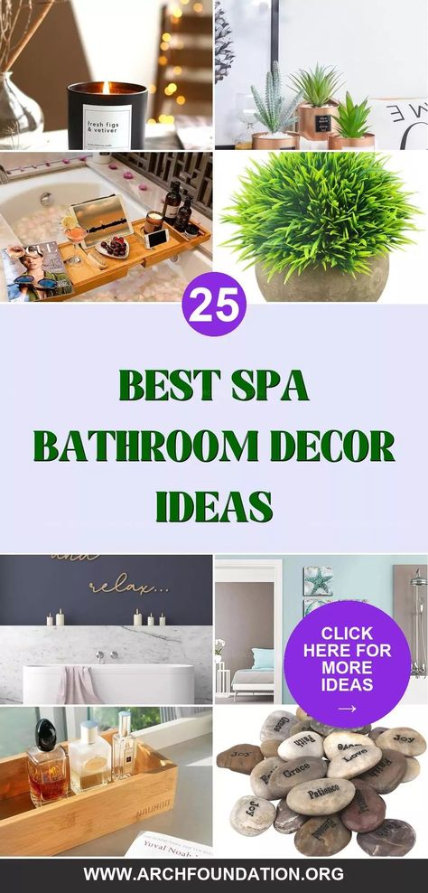 25 Amazing Spa Bathroom Decor Ideas for Your Ultimate Retreat Tub Decorating Ideas Master Bath, How To Decorate Jacuzzi Tub Master Bath, Small Spa Bathroom Ideas Bohemian, Bathroom Ivy Decor, How To Decorate Around A Garden Tub Master Bath, Spa Sink Ideas, Spa Theme Bathroom Ideas Master Bath, Diy Home Spa Ideas, Free Standing Tub Decorating Ideas