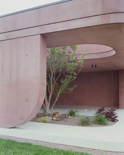 Porch Architecture, Pink Concrete, 2023 Picture, Large Porch, B Arch, Mass Timber, Architecture Europe, Food Factory, Italy 2023